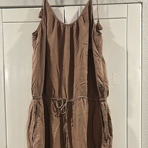 100% Silk. New without tags Unsubscribed Brown Sleeveless Jumpsuit.